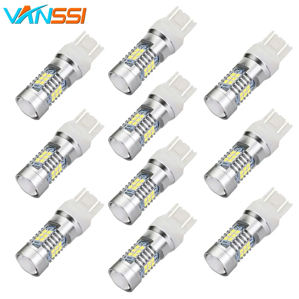 

10pcs 6000k White T20 7440 W21W/7441 7443 7444 W21/5W LED Bulbs for Turn Signal Backup Reverse Tail Brake Light Bulbs