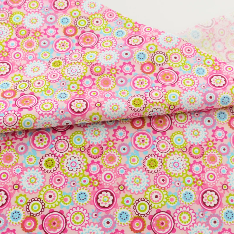 

pink flower Cotton Fabric Home Textile Decor Bedding Clothing Quilting Patchwork Scrapbooking Doll Sewing Cloth Teramila Fabrics