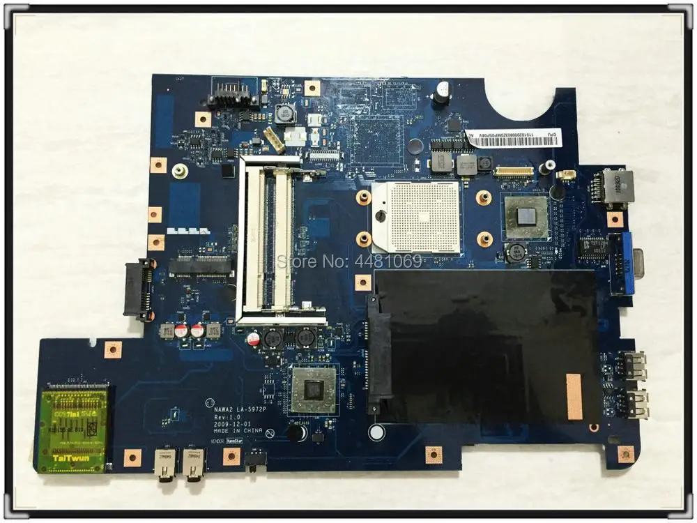 for Lenovo G555 NOTEBOOK LA 5972P Motherboard NAWA2 LA 5972P mainboard DDR2 100 tested Good