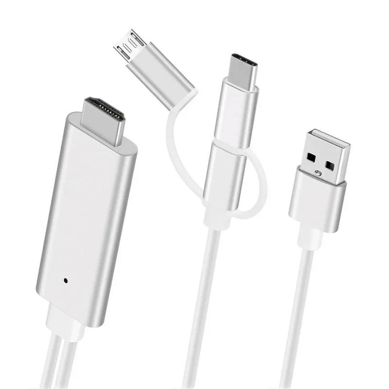 3 в 1 HDMI USB кабель для iPhone Lightning Android Micro usb type C к HDMI HDTV Цифровой AV адаптер для iPhone X 8 huawei Xiaomi