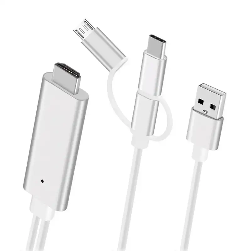 3 で 1 Hdmi Usb ケーブル Iphone 雷アンドロイドマイクロ Usb タイプ C Hdmi ハイビジョンデジタル Av アダプタ Iphone 8 Huawei 社 Xiaomi Hdmi ケーブル Aliexpress