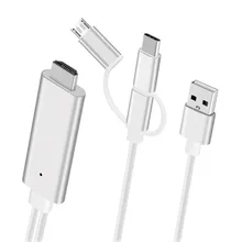 3 в 1 HDMI USB кабель для iPhone Lightning все микро-usb для устройств на аndroid Тип C к HDMI HDTV Цифровой AV адаптер для iPhone X 8 huawei Xiaomi
