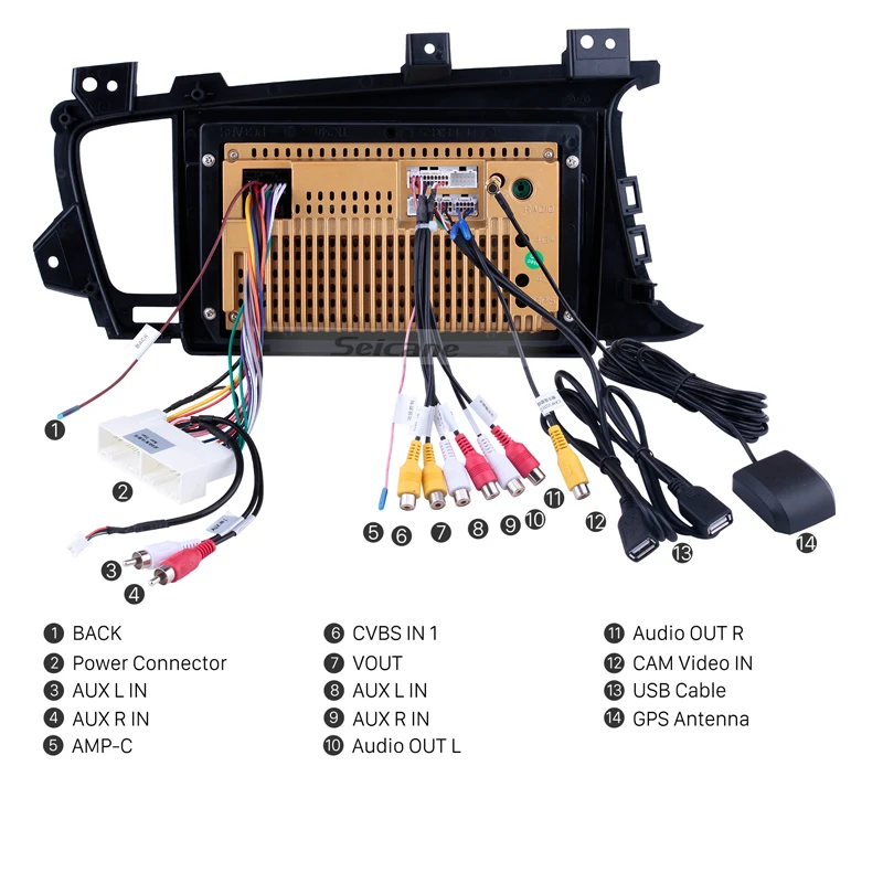 Clearance Seicane Car 9" Stereo for Kia k5 2011 2012 2013 2014 LHD Android8.1 HD touchscreen AutoRadio GPS Navi with Bluetooth SWC Digital 4