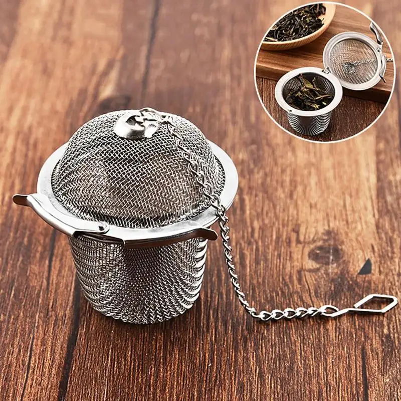 Reusable Stainless Tea Spice Strainer Mesh Herbal Ball Teakettle