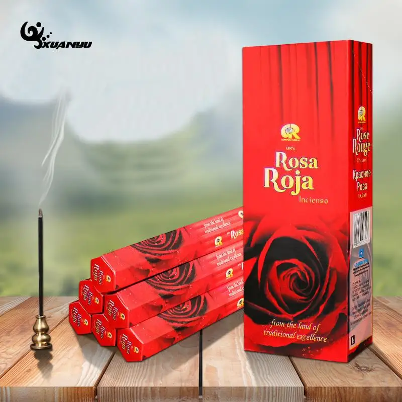 India Incense Big Box Red Rose Flower Incense Imported Aroma Incense