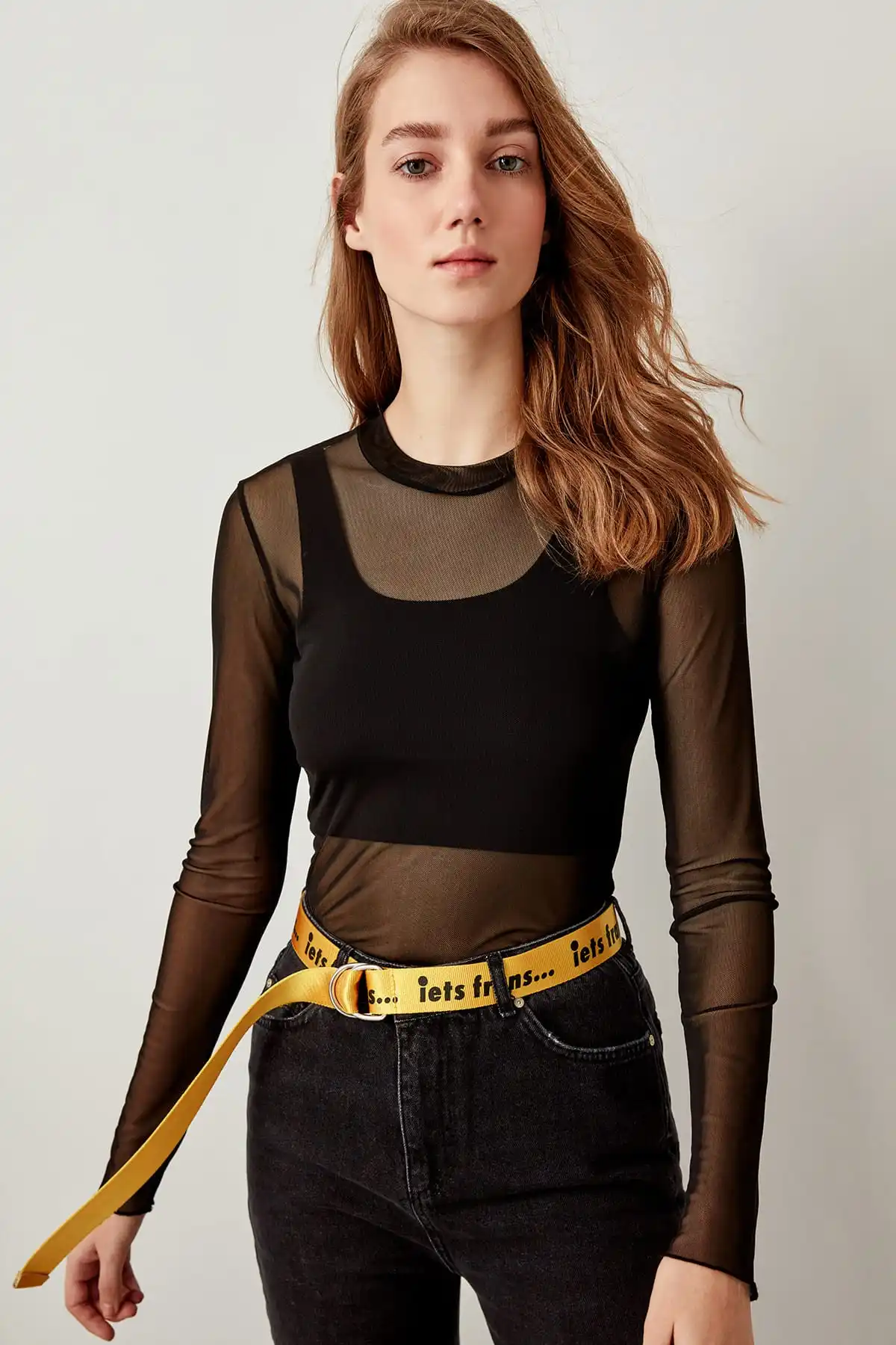 

Trendyol Transparent Black Knit Tops TCLSS19FV0052