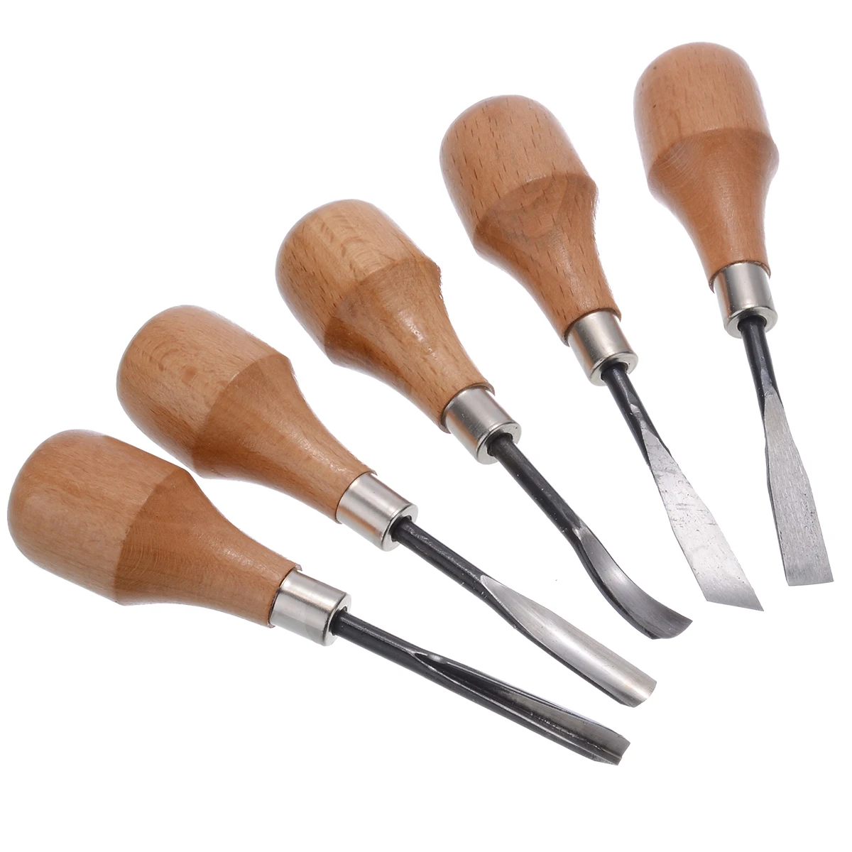 

5Pcs Wood Carving Chisels Tools Quality Lathe Woodworking Gouges Set Durable Professional Handmade Woodworking Tool