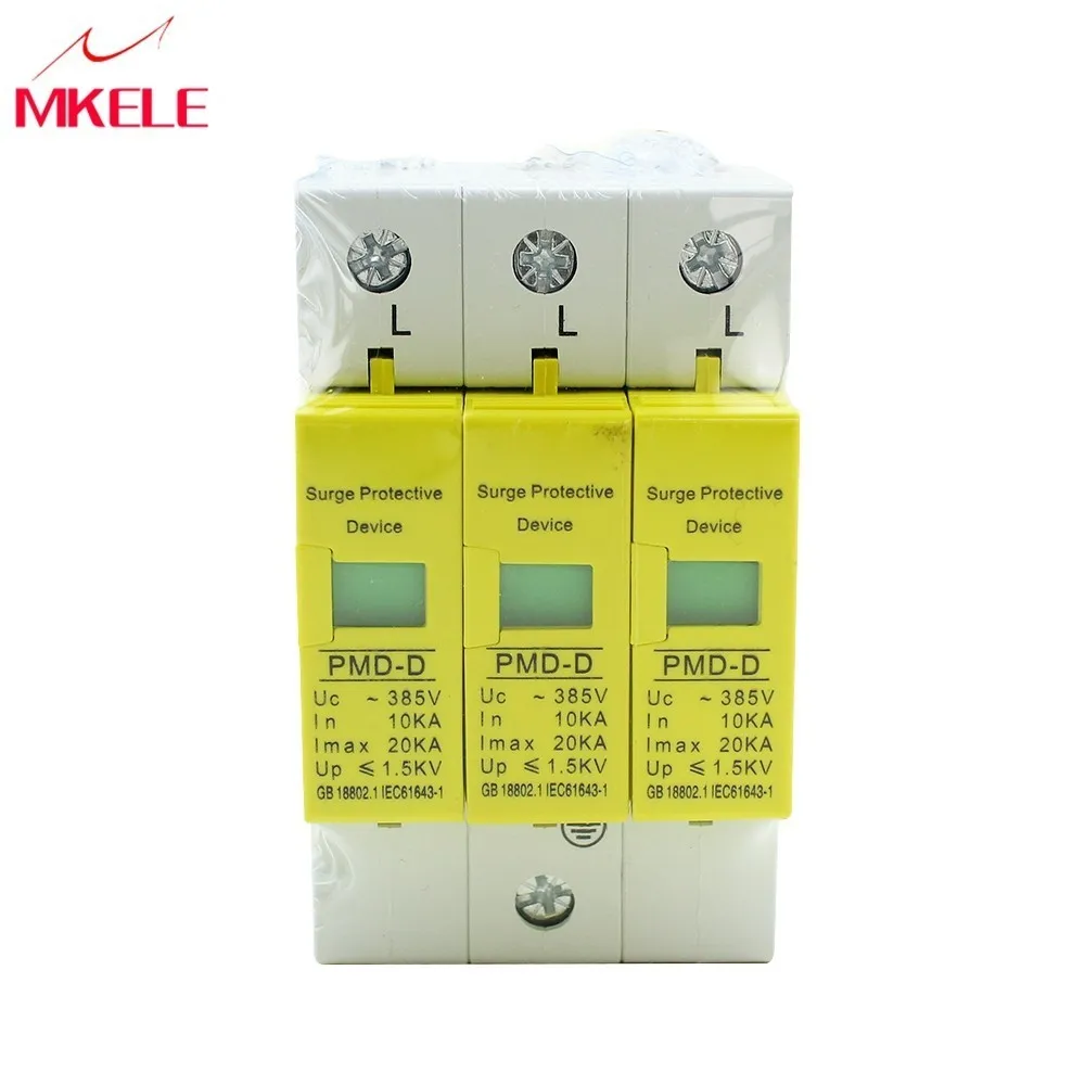 

SPD 3P 10KA~20KA~385VAC House Circuit Breakers Surge Protector Protective Low-voltage Arrester Device Free Shipping