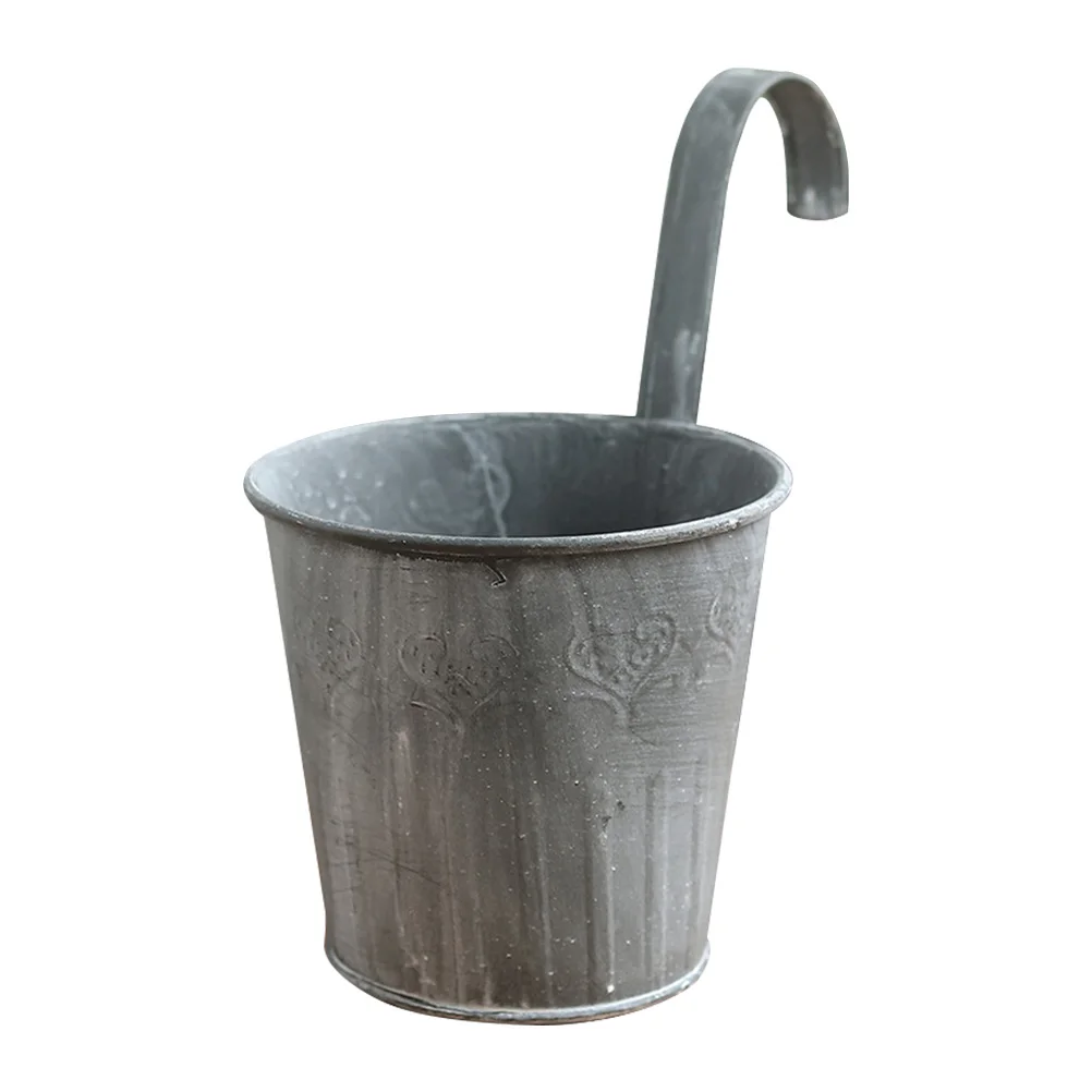 

1PC Retro Decorative Vintage Rustic Metal Iron Hanging Flower Bucket for Home Balcony Garden Coffee Shop