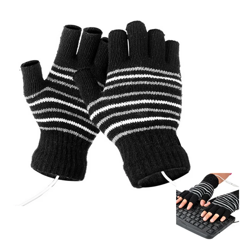 5V USB Powered Heating Heated Winter Hand Warmer Gloves Women Washable