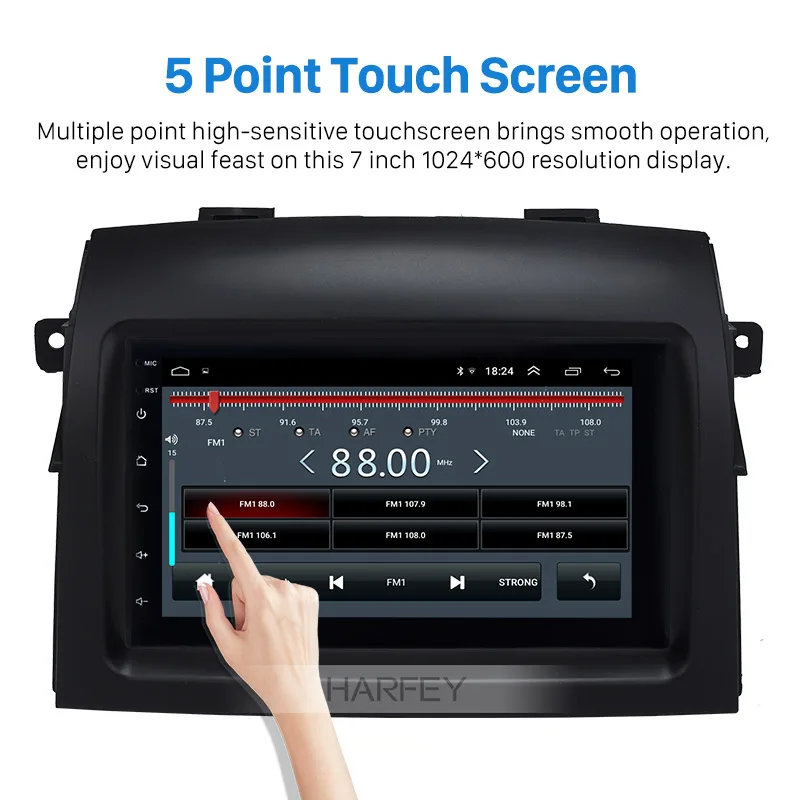 Sale Harfey Android 8.1 7" 2Din Radio Head Unit For Toyota Sienna 2004-2010 GPS Navi Bluetooth WIFI 1080P Video USB SWC Backup Camera 3