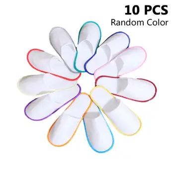 

10 Pairs Spa Hotel Guest Slippers Open Toe Disposable Slippers For Women Men Pull Cloth Convenient And Comfortable Home Slipper