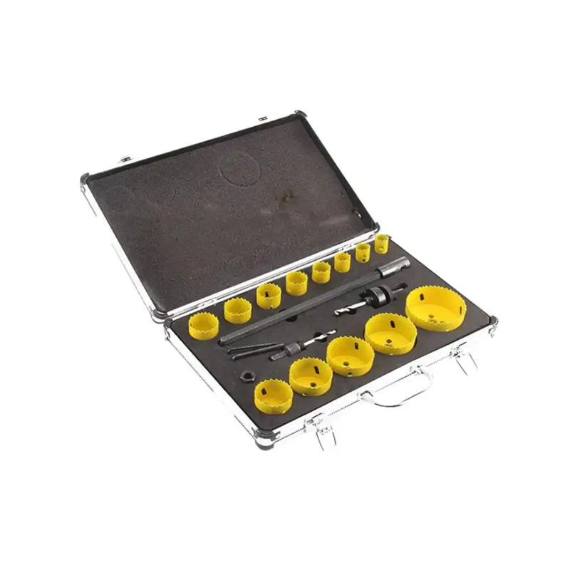 

17 PCS/Set Hole Saw Wood Working Tool Drill Bit Drilling Cutter Hole Puncher for Plasterboard Thin Iron Sheet Plank Plywood PVC