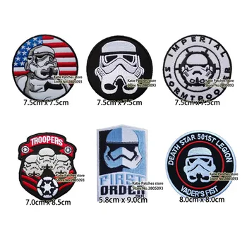 

Star Wars Character Storm Trooper Embroidered Iron On Patch, Imperial Solider Movie Fabric Badge DIY Clothing Accessories
