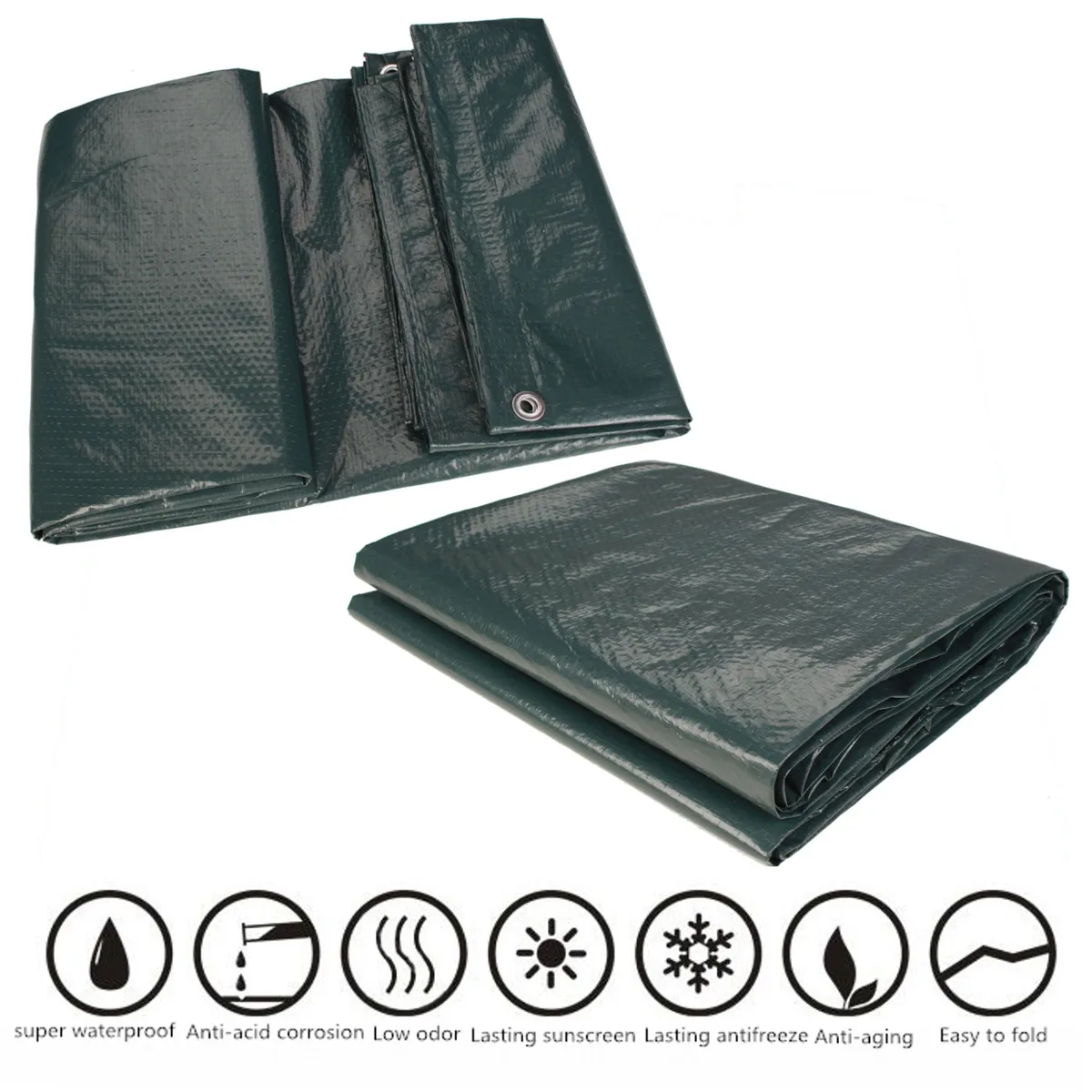 

Car Truck RV Covers Ground Sheet Camping Light Weight Dark Green Waterproof Tarpaulin Various Size