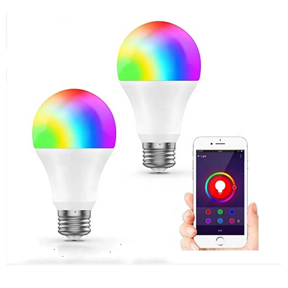 

E27 WiFi Smart Light Bulb Dimmable Wake-Up Lights Bulb,Dimmable,Multicolor,RGBWW LED Lamp Work for Alexa & Google Assist