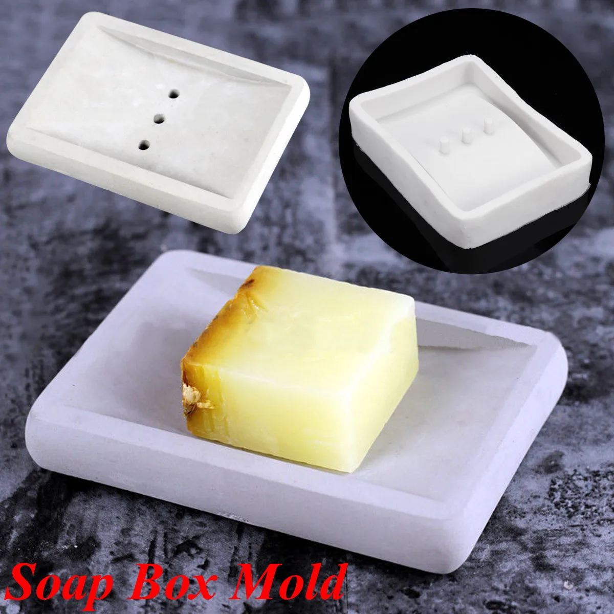 

Silicone Soap Box Holder Mold Cake Baking Mould Handmade Soap Candle Mould Crafts Concrete Clay DIY Tools Rectangle Nonstick