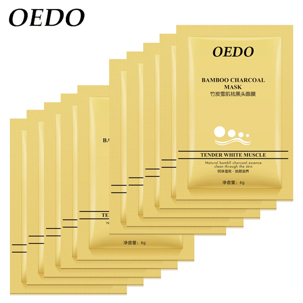 

OEDO 1Pc Blackhead Mask Bamboo Pore Shrinking Charcoal Blackhead Acne Removal Face Nose Mask