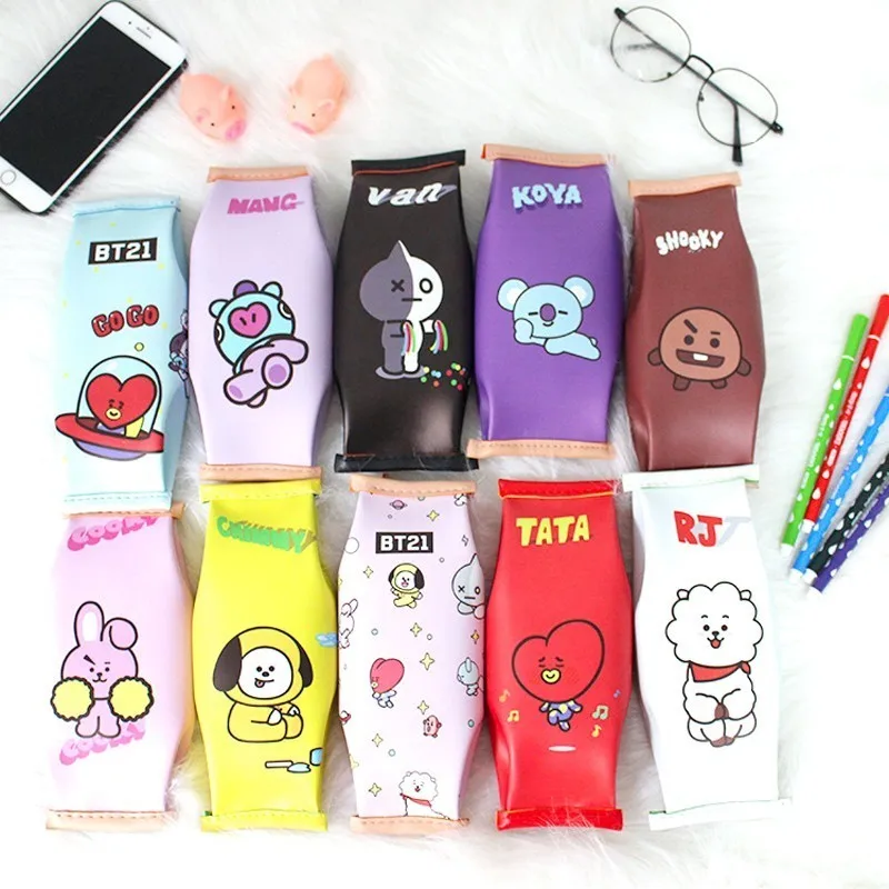 

New BTS BT21 pencil bags KPOP BTS pencil bags BTS BT21 accessories gifts for BTS fans