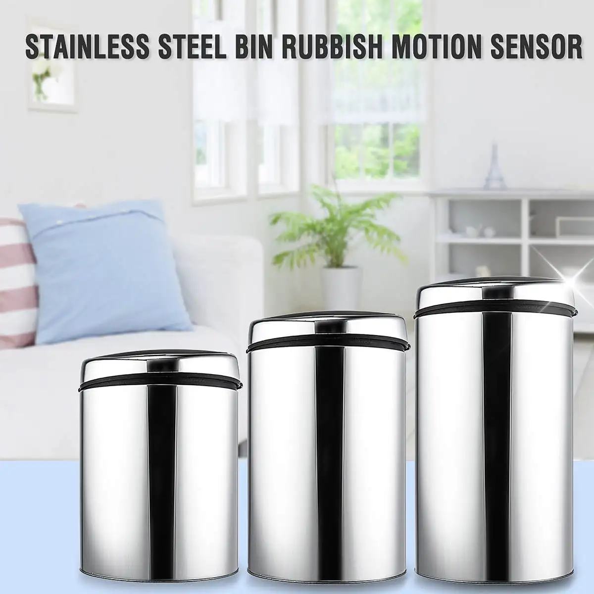 3/4/6L Stainless Steel Touchless Trash Recycle Motion Sensor Automatic