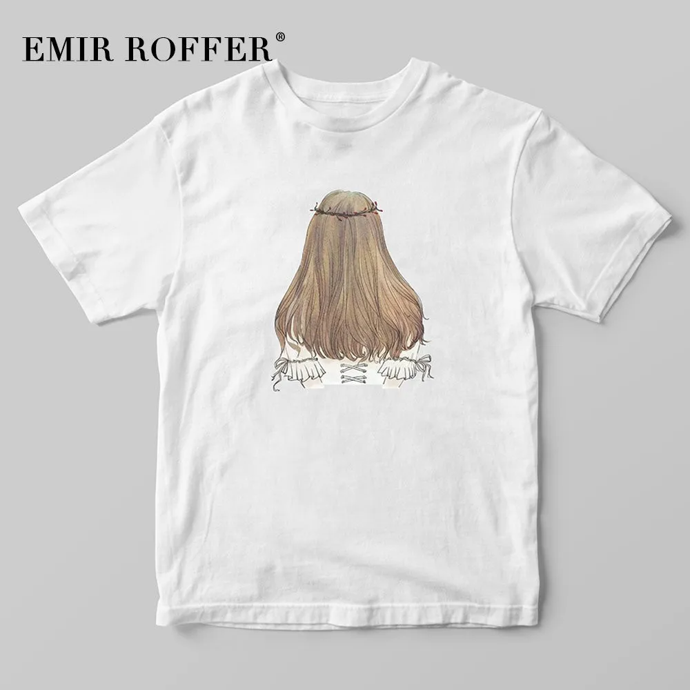 EMIR ROFFER Ulzzang женская рубашка в стиле японской уличной моды Графические футболки