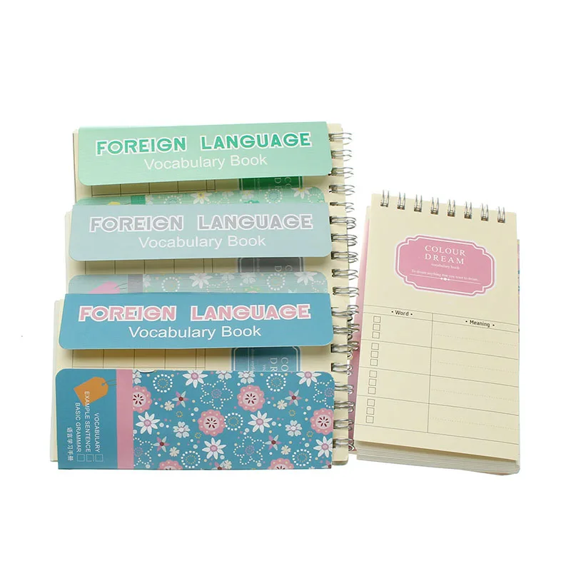 

Kicute Vocabulary Words Recite Portable Spiral Notebook Foreign Language Study Books Sketchbook Stationery School Office Supply