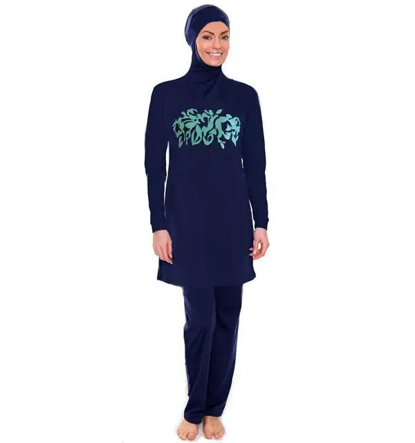 Для женщин печатных мусульманских Плавание носить хиджаб Муслима женский мусульманский костюм наборы плюс Размеры Плавание костюм Плавание Серфинг одежда спортивные Burkinis купальные костюмы