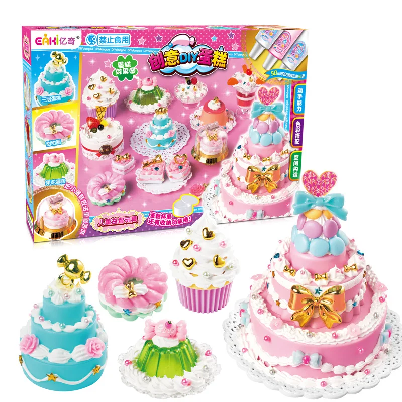 

Yiqi creative DIY cake New big box simulation cream cake toy Puzzle handmade cake set