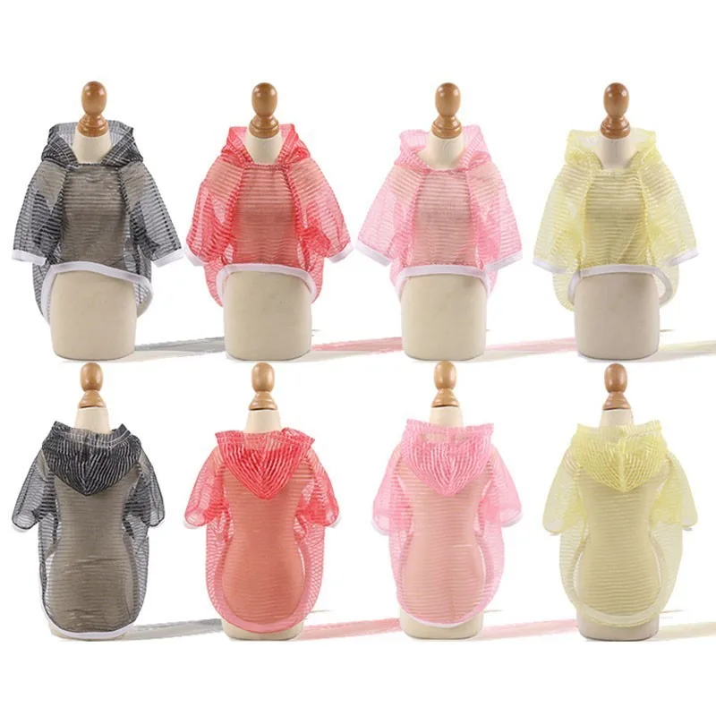 

Transparent Summer Sun Protection Dog Clothes For Small Dogs Hooded French Bulldog Chihuahua Yorkshire Puppy Hoodies Pet Clothes