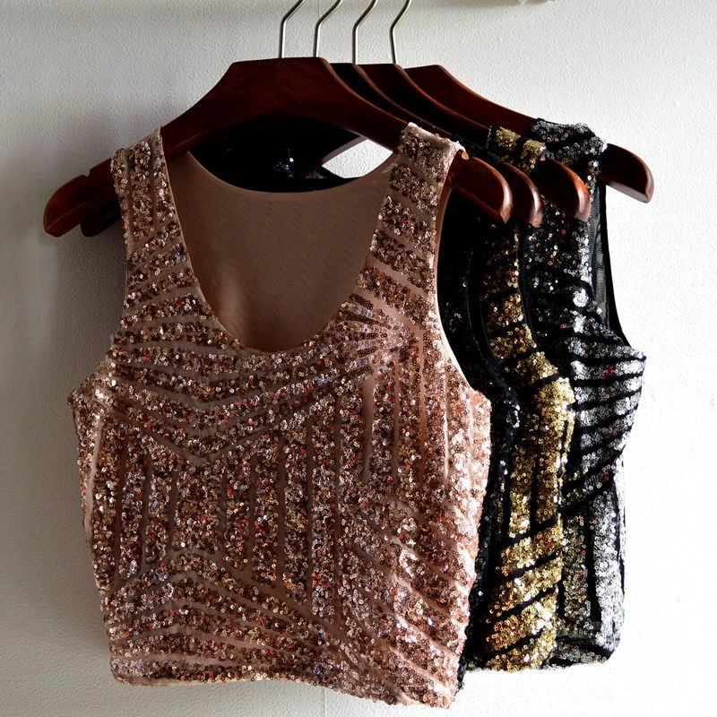 sequin sleeveless top