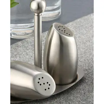 

Stainless Steel Condiment Tank Salt Pepper Shaker Seasoning Set Bottle Seasoning Kitchen Jar