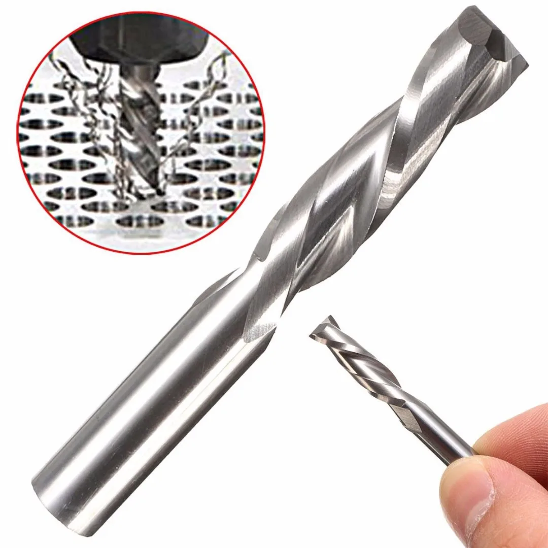 

DWZ 6*22mm Double Flute Spiral Cutter CNC Router Bits Drill For Wood Acrylic PVC