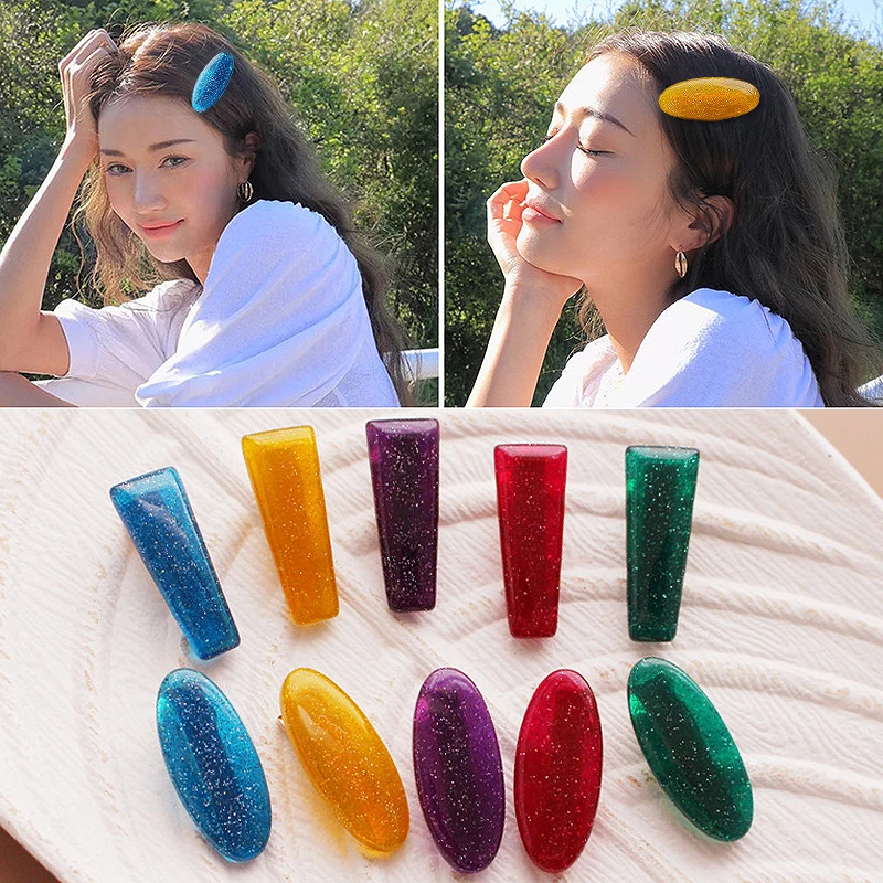 

Sale 1Piece Japanese Glitter Girls Bangs clip Fashion Simple Student Hairpin Retro Sweet Hair clip