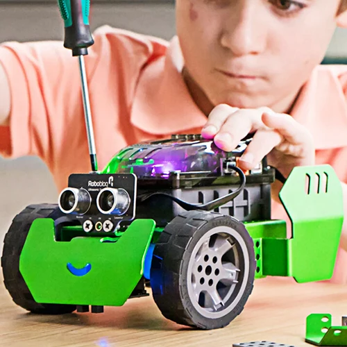 

New APP Bluetooth Control Robot Car Kit Q - Scout DIY Smart RC Robot Car Kit Programmable Tracking APP Control Kids Learning Toy
