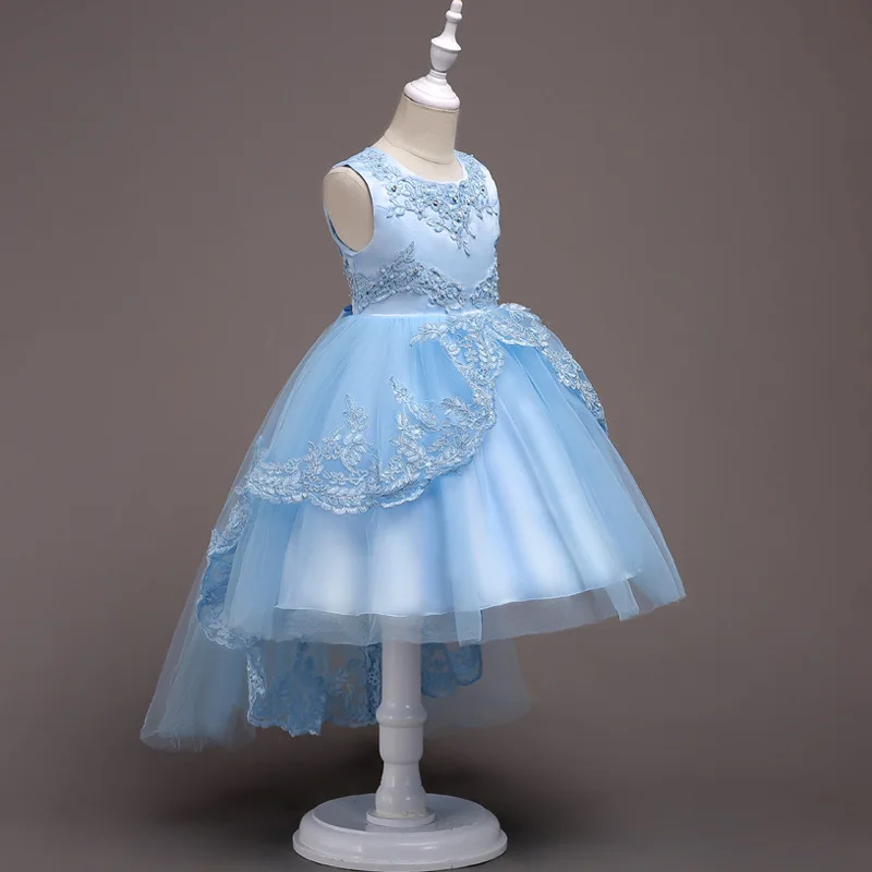 

Girls Birthday Lace Dresses Clothes Children Sleeveless Cute Beautiful Mesh Piano performance Dress Party Costume 3-14 Years