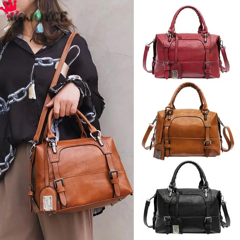 

Retro handbags for women vintage shoulder bags soft leather female tote bags solid color ladies crossbody bags high quality