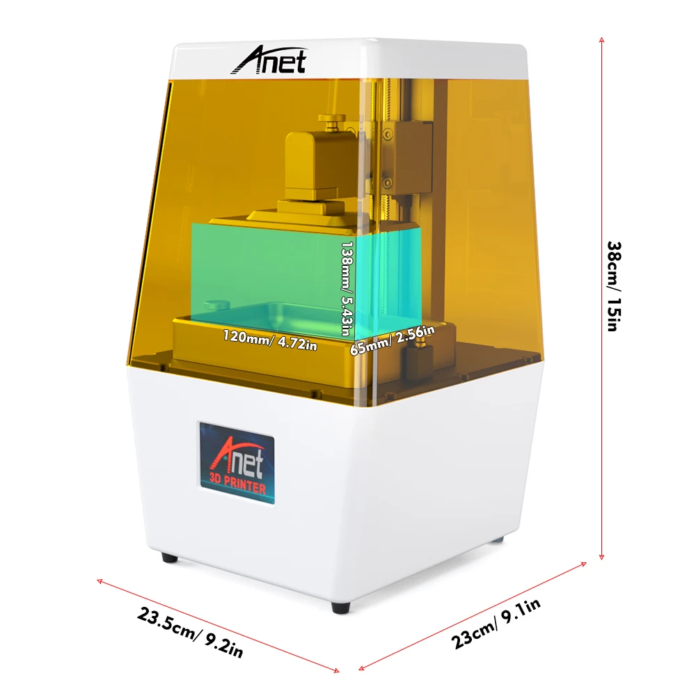 3D принтер Anet N4 UV LCD Полностью Собранный инновационный с 2K HD 3 5 дюймовым умным