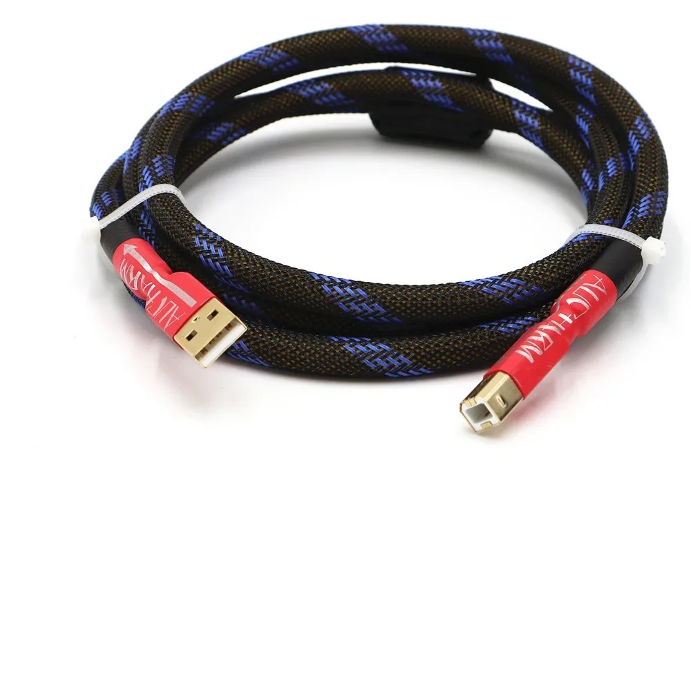 4N посеребренный USB аудио кабель с магнитным кольцом для принтера передачи данных