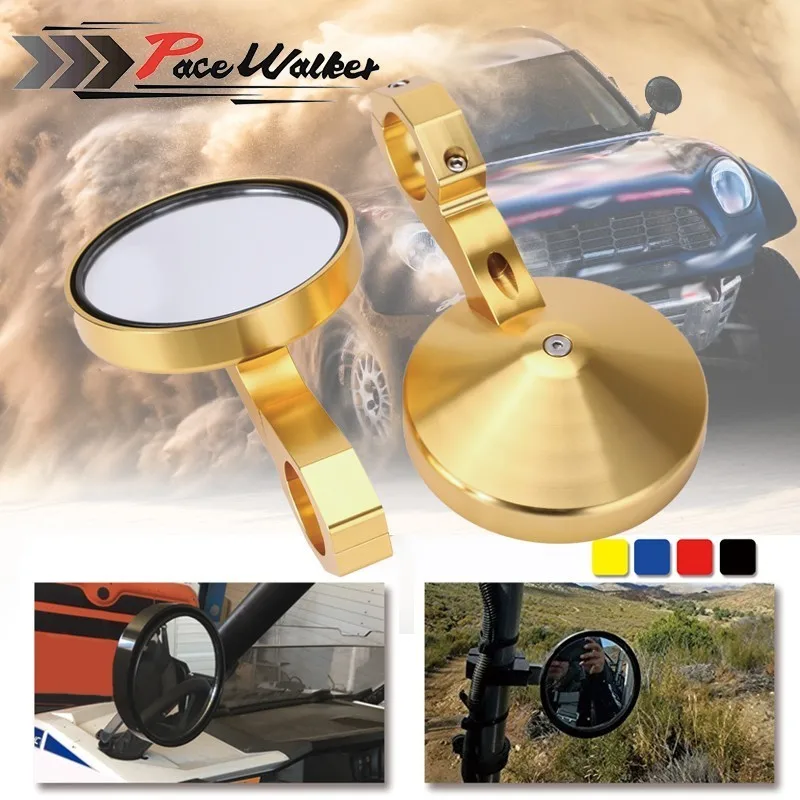

1.75 UTV Car Rearview Mirror Round Reversal Wide Angle Side Mirror Assisted Blind Spot Accessory For Polaris RZR XP1000