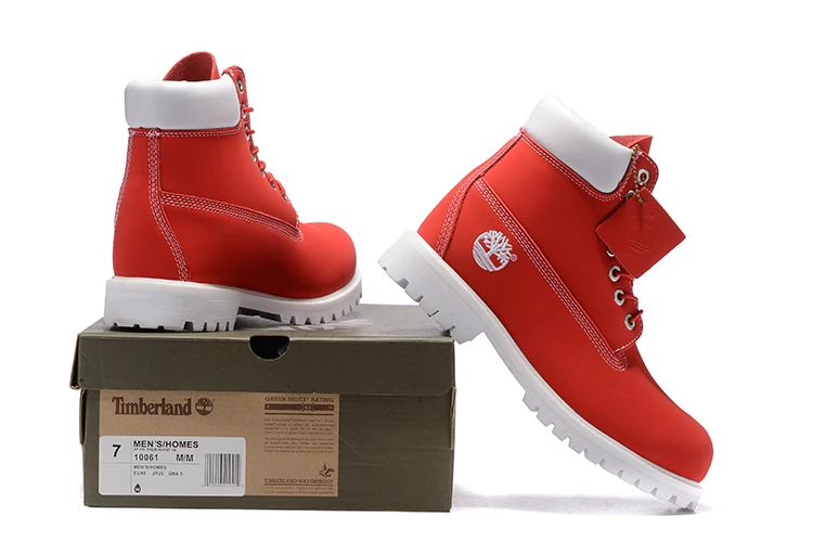 Классические мужские ботинки TIMBERLAND 10061 с красной вышивкой на весну/осень Модные