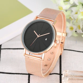 

Minimalist Fashion Quartz Watch Steel Mesh Band Auto Date Display Men Women Watches Casual Male Clock Ladies Gifts reloj