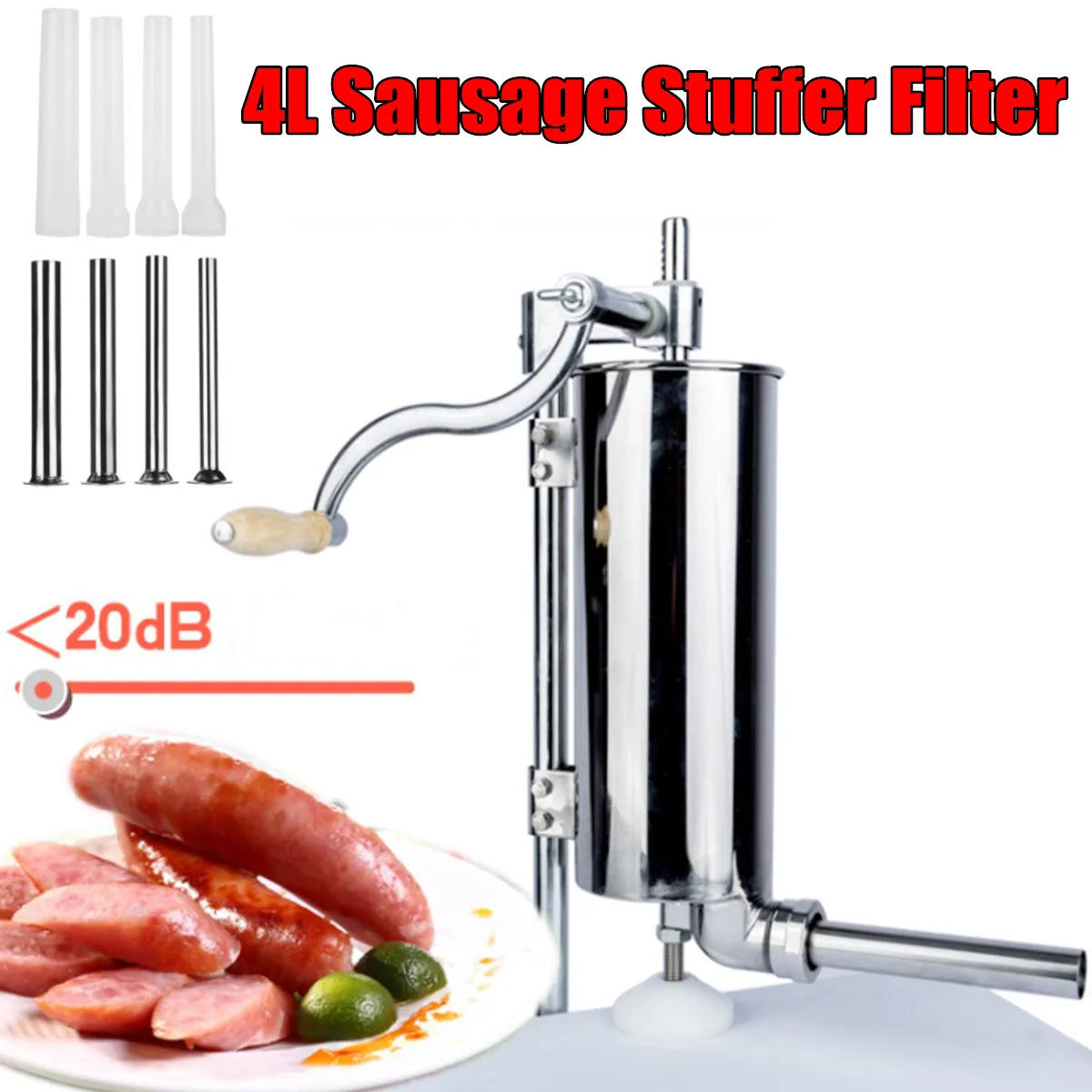 

Fast delivery-hand sausage maker 4L,manual sausage filler machine,sausage making machine,vertical s/s sausage stuffer