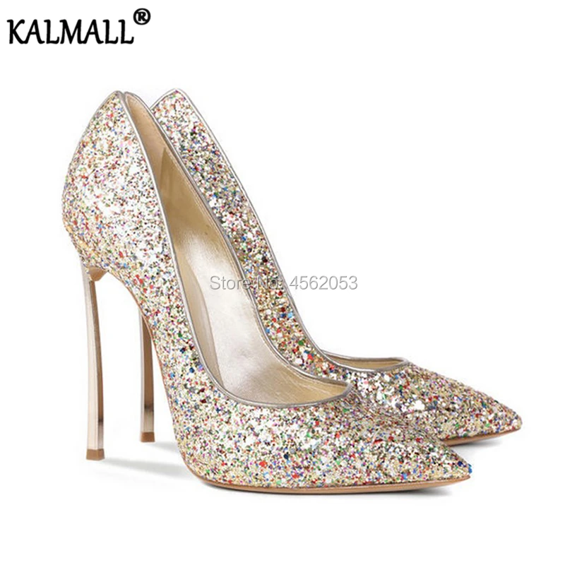 Роскошные блестящие свадебные туфли KALMALL черные белые красные серебряные