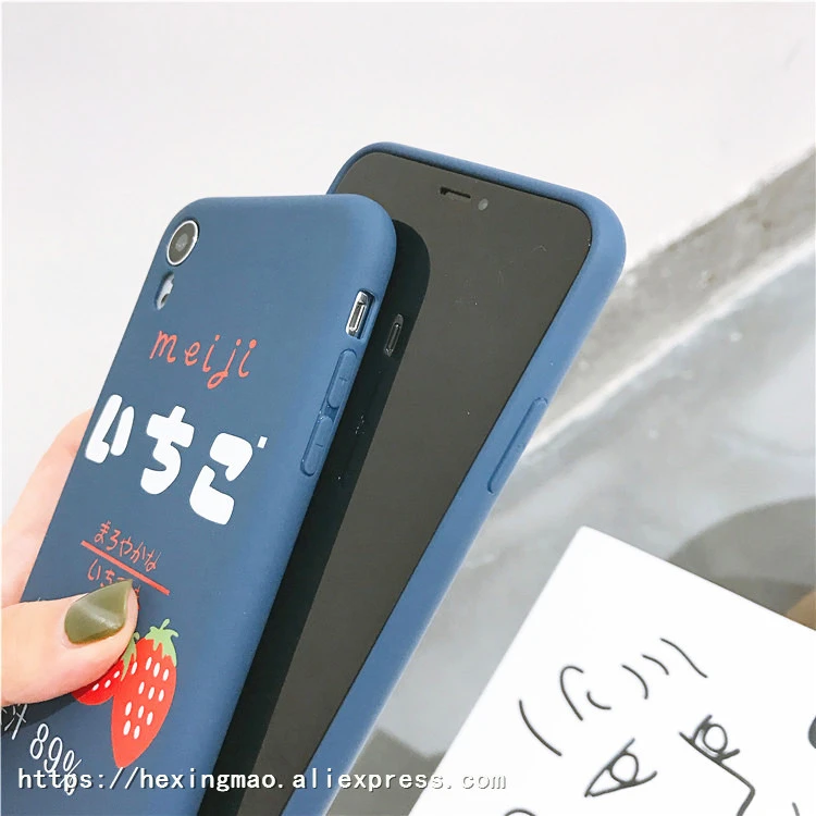 Чехол накладка для iPhone XS XR Max X 8 7 6 6S Plus из мягкого ТПУ с рисунком клубники|Сумки
