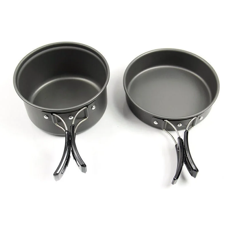 8 piezas de utensilios de cocina viajes al aire libre Camping cocina Picnic tazón olla Pan conjunto de senderismo