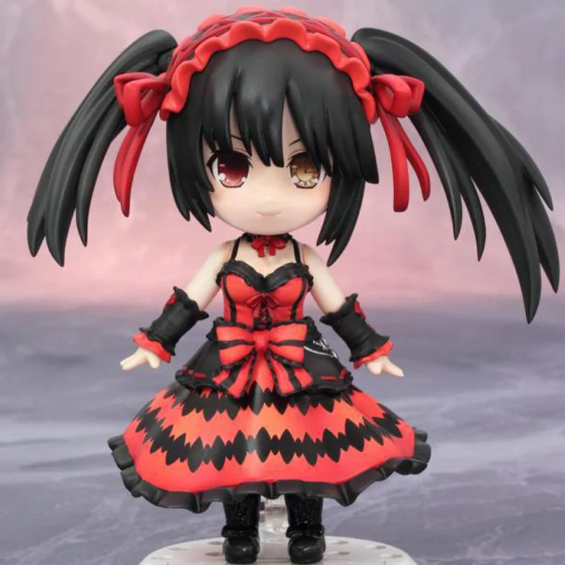 

10cm Anime Date A Live Tokisaki Kurumi 466 Q Version Model Toy Doll Toy PVC Action Figures toys Anime Date A Live Toys For gifts