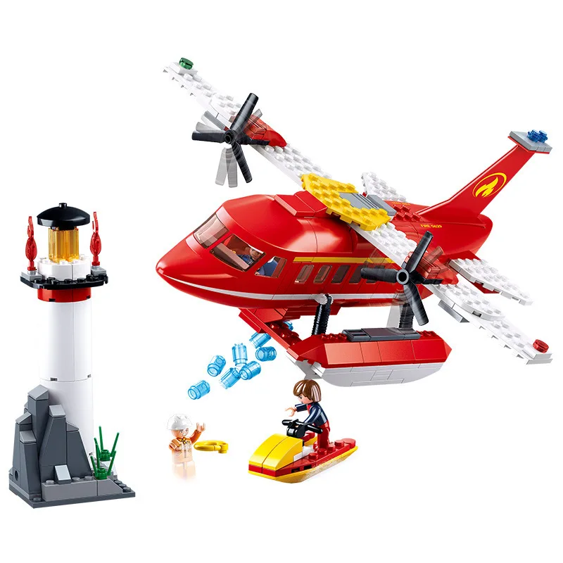 

Lu Building Block 0629 Fire Control Series Children Alpinia Oxyphylla Spelling Insert Model Toys Aquatic Fire Control Aircraft