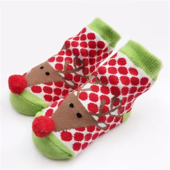 

1 Pairs Of Winter Autumn Warm Baby Sock 2019 New Year's Xmas 3D Cartoon Elk Socks For 0-2 Years Baby Boy/Girls Christmas Socks