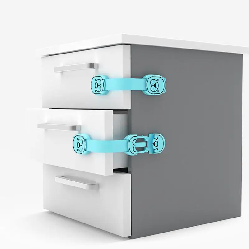 Multifonctionnel double bouton sécurité serrure Protection tiroir réfrigérateur Closestool armoire serrure de sécurité pour enfants bébé