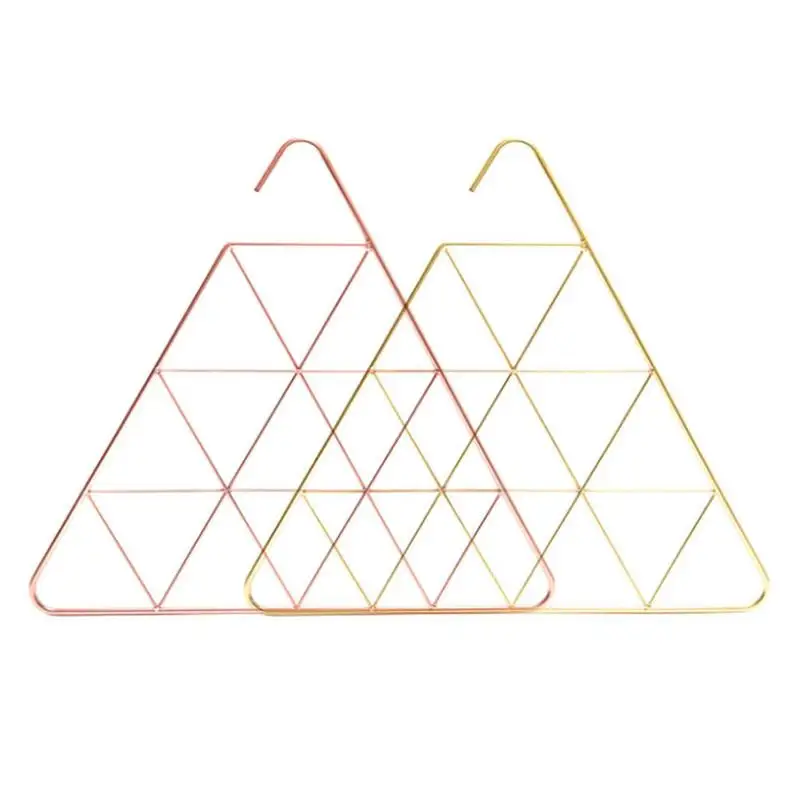 

Photo Wall Ornament Hanging Hanger Triangle Design With Hooks Nordic Metal Grid Household Living Room Bedroom Decoration Frame